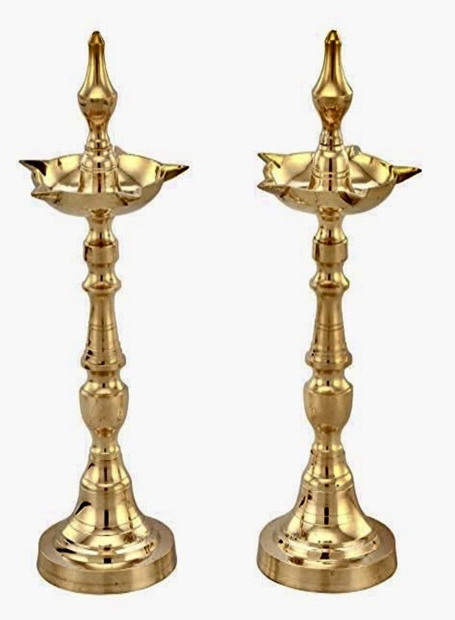 Brass Gallery مصباح نحاسي فانسي كاشي ساماي ديا زيت ديوالي بوجا 100% ذهبي طبيعي ارتفاع 9 بوصة - Image 4